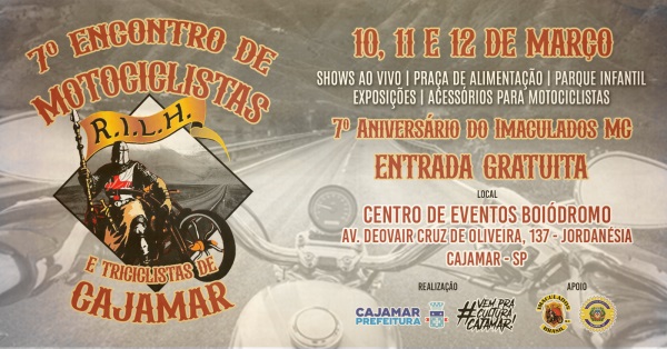 Encontro de Motociclistas começa nesta sexta (10) em Cajamar