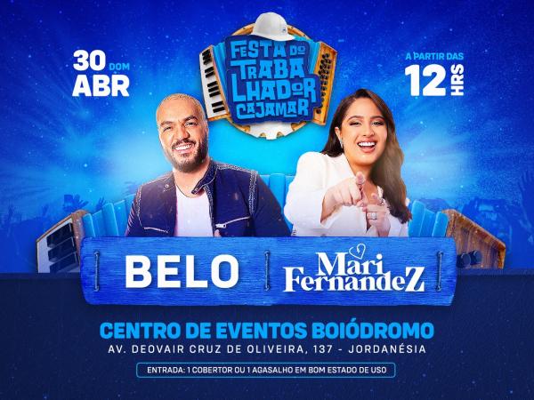 Festa do Trabalhador em Cajamar contará com Belo e Mari Fernandez