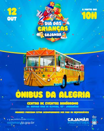 O ônibus será uma das atrações principais no dia das Crianças em Cajamar 